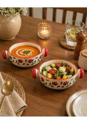 Lupaava Handmade Ceramic Bowl | 2-Piece Set | Dishwasher Safe | Microwave Safe