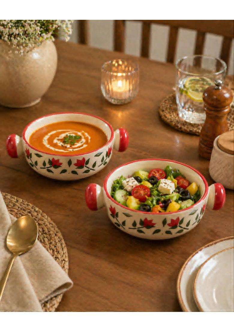 Lupaava Handmade Ceramic Bowl | 2-Piece Set | Dishwasher Safe | Microwave Safe - Indya