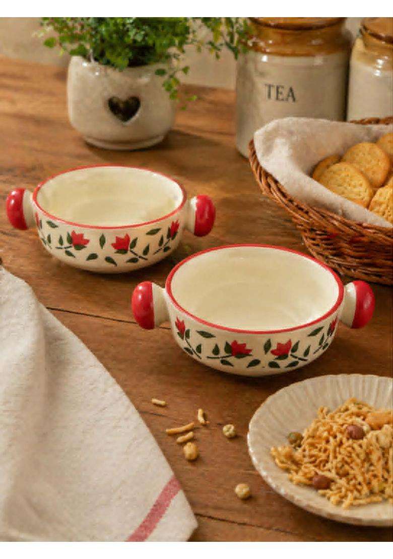 Lupaava Handmade Ceramic Bowl | 2-Piece Set | Dishwasher Safe | Microwave Safe - Indya
