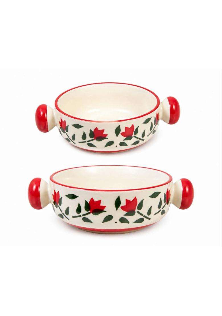 Lupaava Handmade Ceramic Bowl | 2-Piece Set | Dishwasher Safe | Microwave Safe - Indya