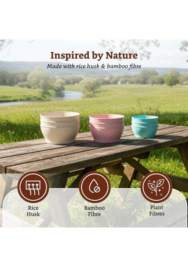 Solimo Amazon Brand Solimo Eco-Friendly Biocomposite Mixing Bowl Set | 300 ml | 10.1 fl oz | 9-Piece Set | Dishwasher Safe | BPA Free | Microwave Safe - Indya