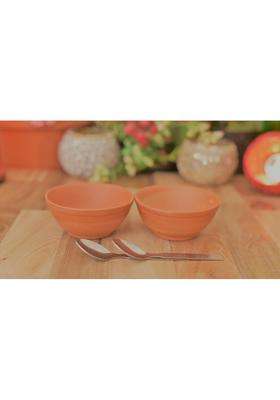 SHRIYAM CRAFT Shriyam Clay Sweet Bowels Katori Serving Bowl Earthenware Bowl for Serving | 2-Piece Set