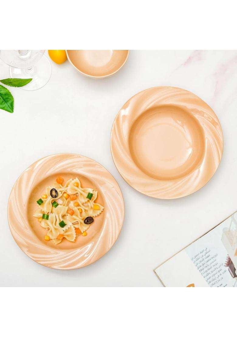 Nestasia Ceramic Pasta Plates | 300 ml | 10.1 fl oz | 2-Piece Set | Dishwasher Safe | Microwave Safe - Indya