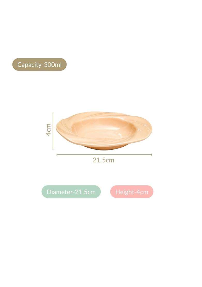 Nestasia Ceramic Pasta Plates | 300 ml | 10.1 fl oz | 2-Piece Set | Dishwasher Safe | Microwave Safe - Indya