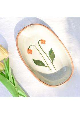 QSHI Studio Ceramic Oval Serving Bowl | Handcrafted | Microwave Safe