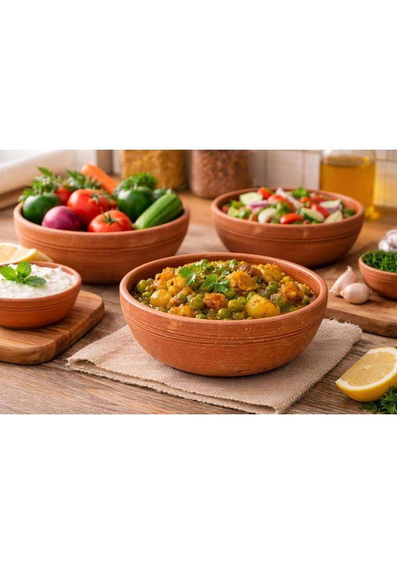 KSI Terracotta Bowl | 2-Piece Set | Non-Toxic | Handcrafted - Indya