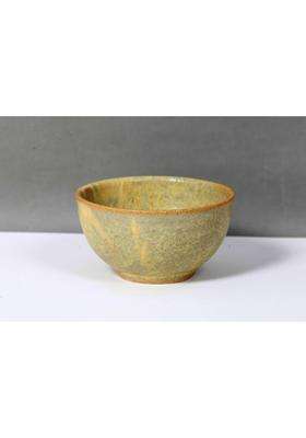 KALAKRITI Studio Pottery Ceramic Matte Yellowish Bowl | 200 ml | 6.8 fl oz | 10 cm | 3.9 Inch