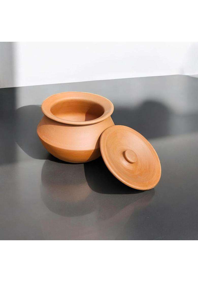 RAJENDER CLAY HANDICRAFT Dahi Handi Curd Pot | 1 L | 1.1 Qt | Non-Toxic | Handcrafted - Indya