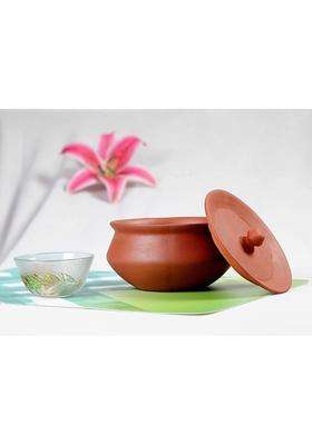 Jetwals Clay Curd Pot Dahi Handi Dal Handi Mitti Handi Curd Bowl with Lid | 1000 ml | 33.8 fl oz