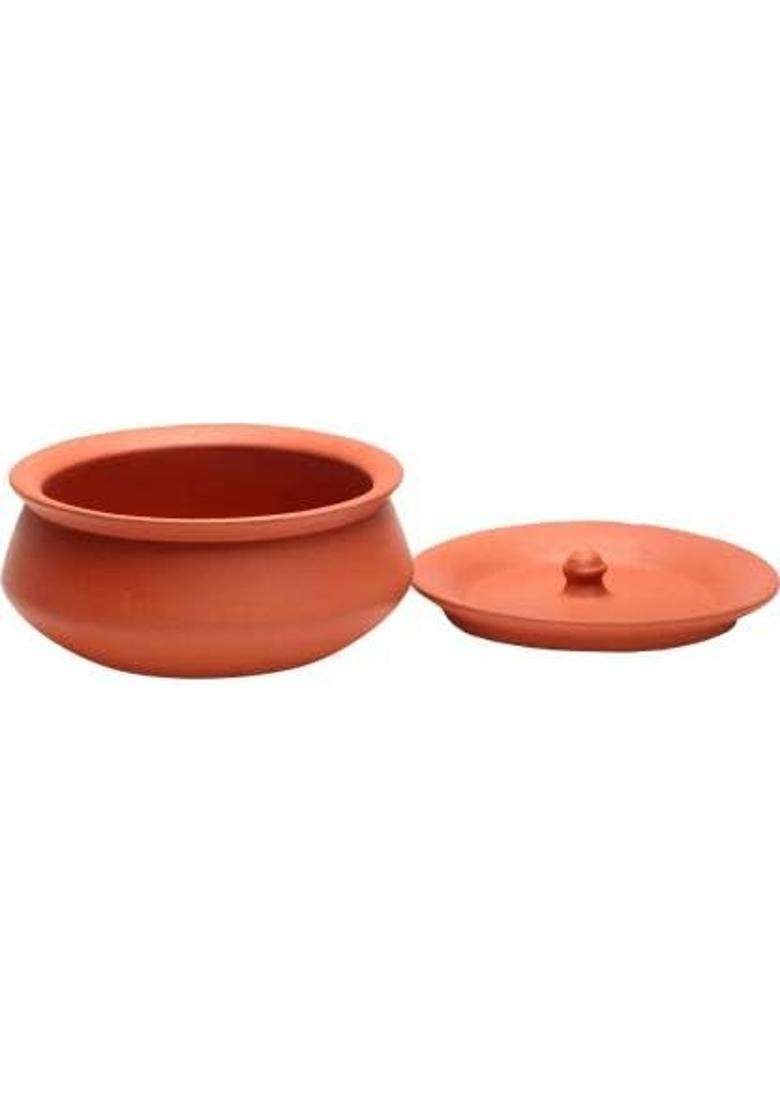 Jetwals Clay Curd Pot Dahi Handi Dal Handi Mitti Handi Curd Bowl with Lid | 1000 ml | 33.8 fl oz - Indya