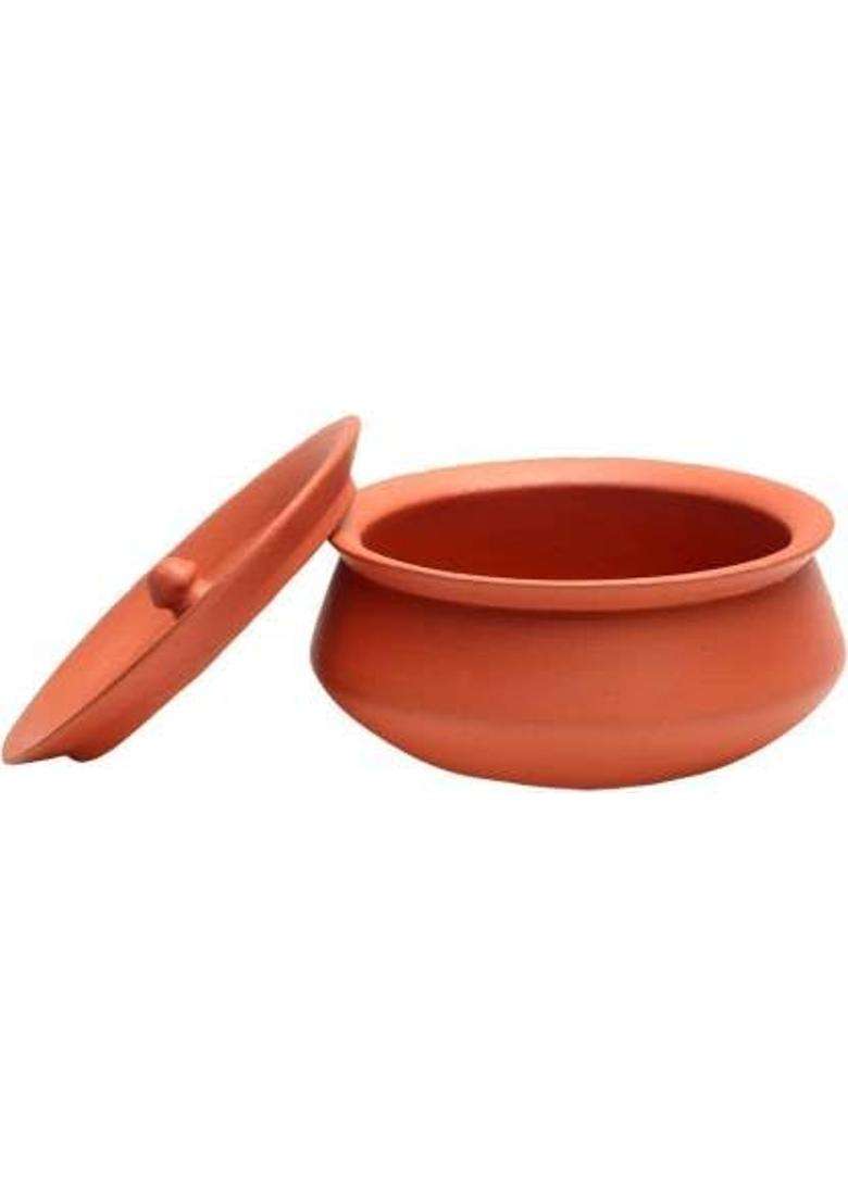 Jetwals Clay Curd Pot Dahi Handi Dal Handi Mitti Handi Curd Bowl with Lid | 1000 ml | 33.8 fl oz - Indya