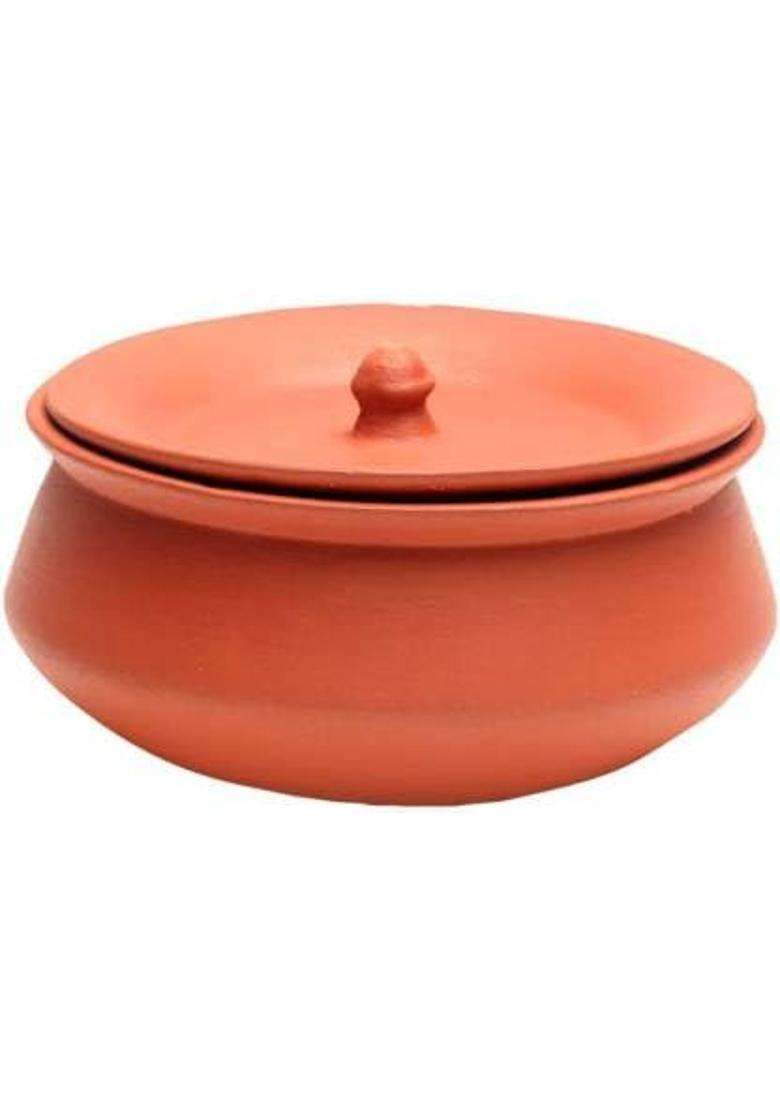 Jetwals Clay Curd Pot Dahi Handi Dal Handi Mitti Handi Curd Bowl with Lid | 1000 ml | 33.8 fl oz - Indya