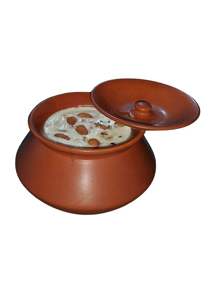 Pure Source India Clay Dahi Handy Curd Pot with Lid - Indya