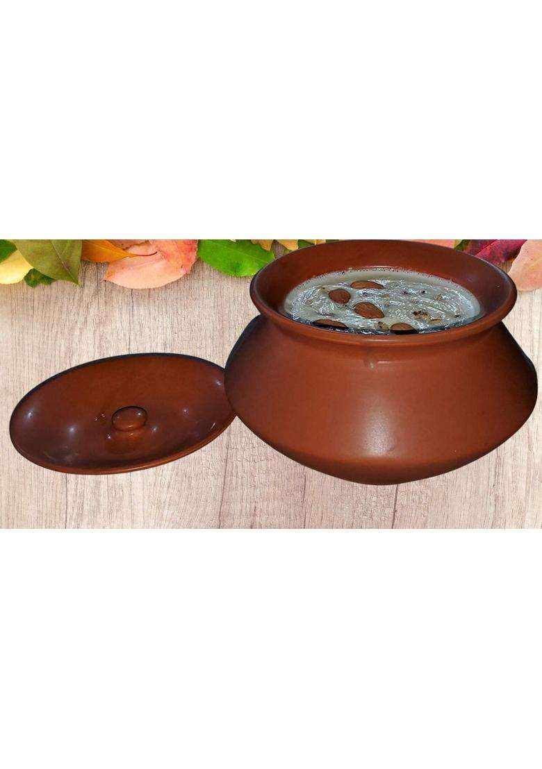 Pure Source India Clay Dahi Handy Curd Pot with Lid - Indya