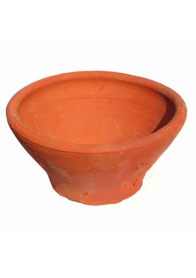 Pure Source India Natural Clay Dahi Handi Mitti Handi Curd Pot Without Lid | 400 ml | 13.5 fl oz - Indya