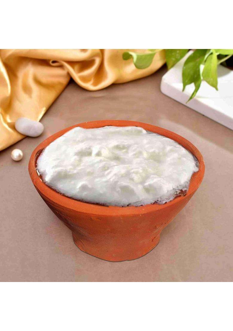 Pure Source India Natural Clay Dahi Handi Mitti Handi Curd Pot Without Lid | 400 ml | 13.5 fl oz - Indya