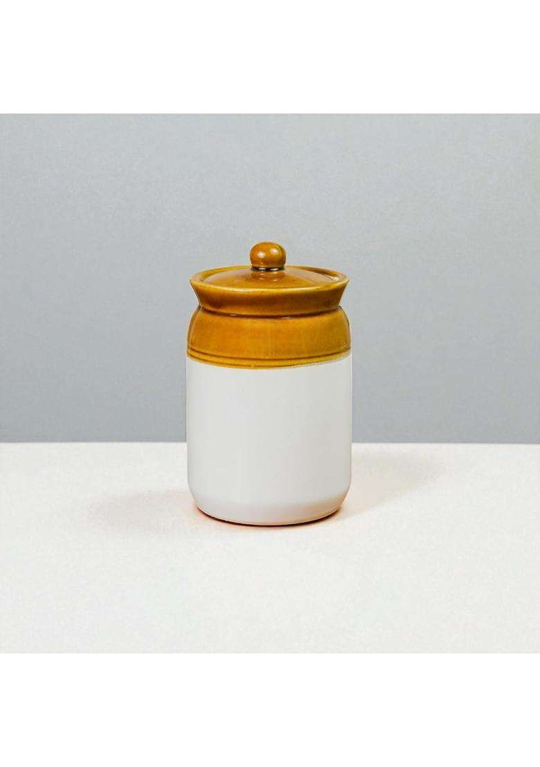 ClayStone Ceramic Achaar Jar | 2000 ml | 67.6 fl oz | Handcrafted | Food Safe - Indya