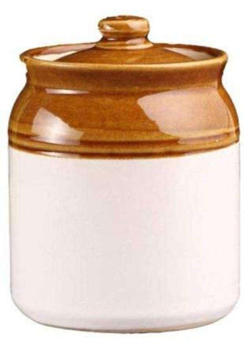 Jetwals Dining Table Old Fashioned Handmade Ceramic Pickle Jar Container Jars Set | 500 ml | 16.9 fl oz | With Lid - Indya