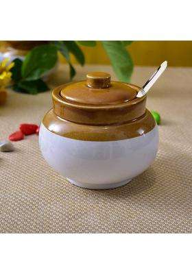 HC THE CRAFTS The Crafts Ceramic Handmade Pickle Jar Set with Lid | 300 ml | 10.1 fl oz