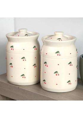 ClayStone Ceramic Storage Jar Set | 2000 ml | 67.6 fl oz | Pack of 2