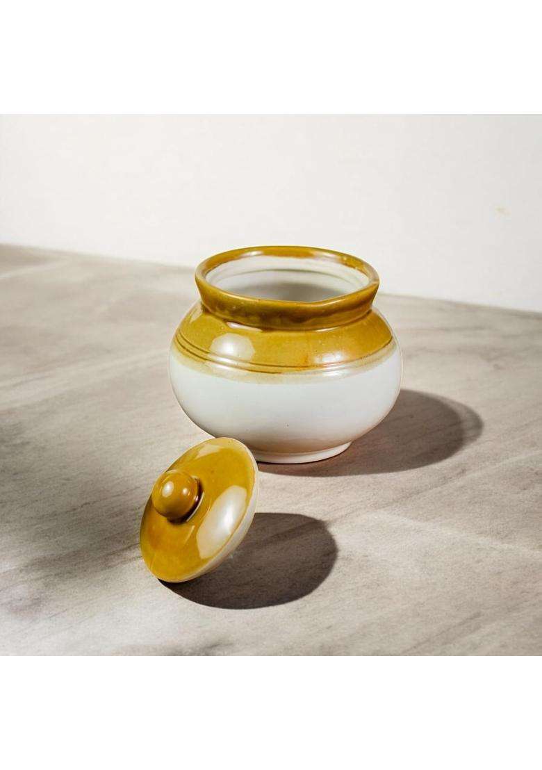 ClayStone Traditional Pickle Jar for Storage with 2 Salt and Pepper Shakers | 2500 ml | 84.5 fl oz - Indya