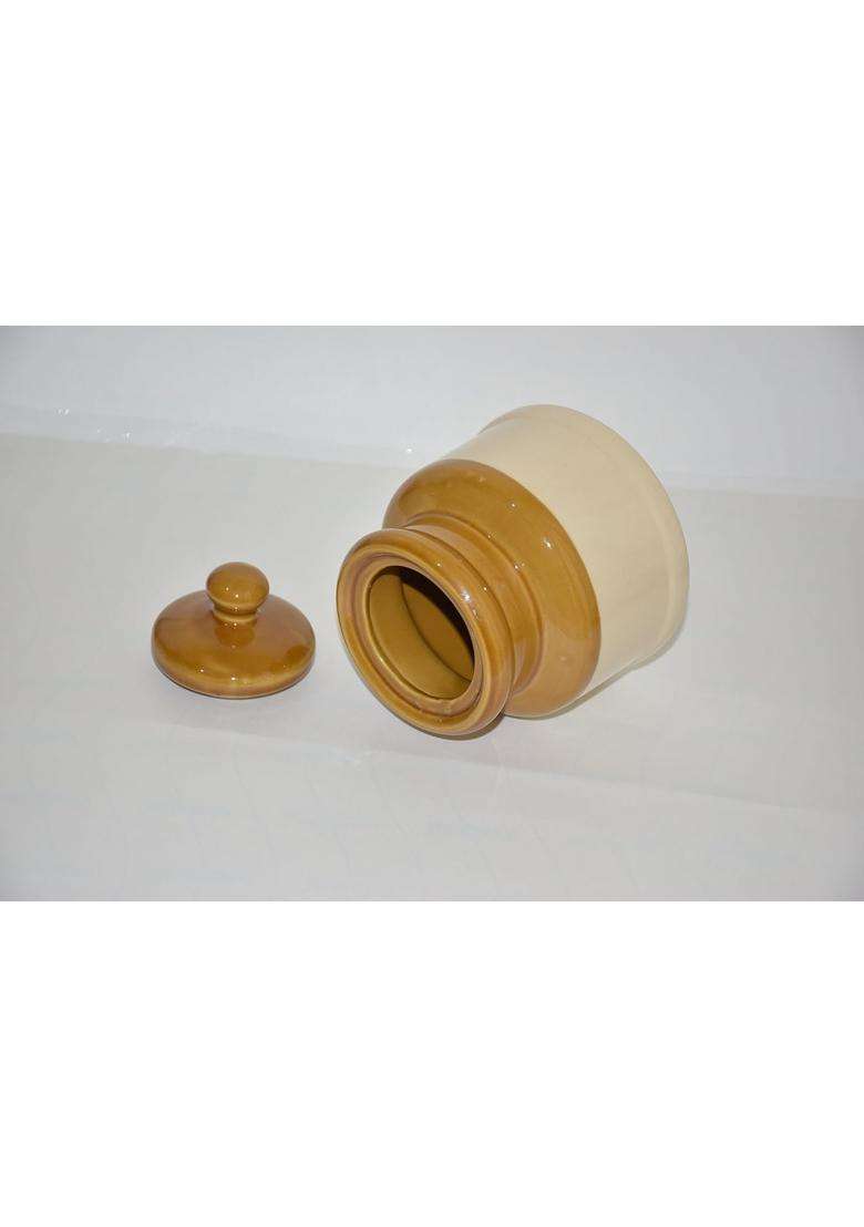 Pure Source India Ceramic Pickle Jar | 500 ml | 16.9 fl oz - Indya