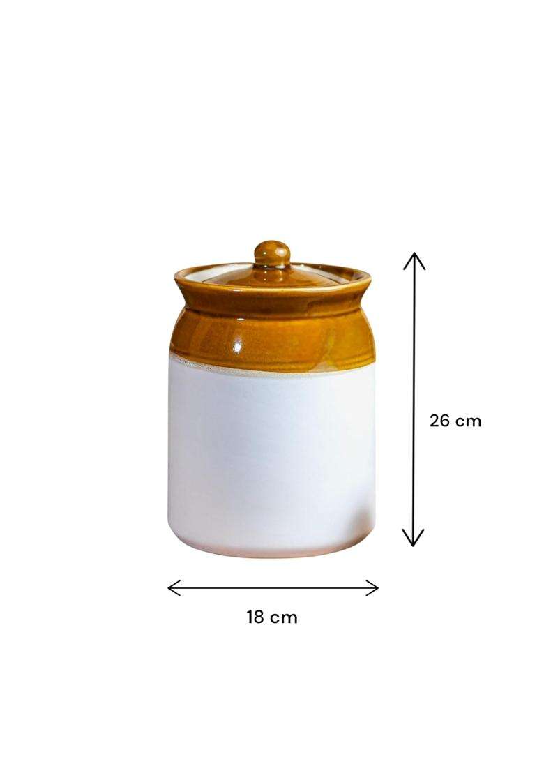 ClayStone Traditional Pickle Ceramic Jar | 5 L | 5.3 Qt - Indya