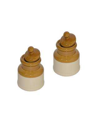 Pure Source India Ceramic Pickle Jar | 250 ml | 8.5 fl oz | 2-Piece Set