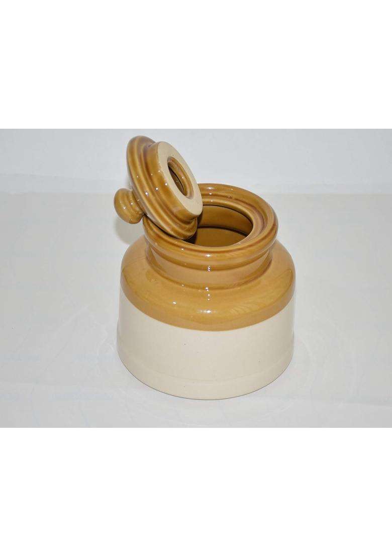 Pure Source India Ceramic Pickle Jar | 250 ml | 8.5 fl oz | 2-Piece Set - Indya