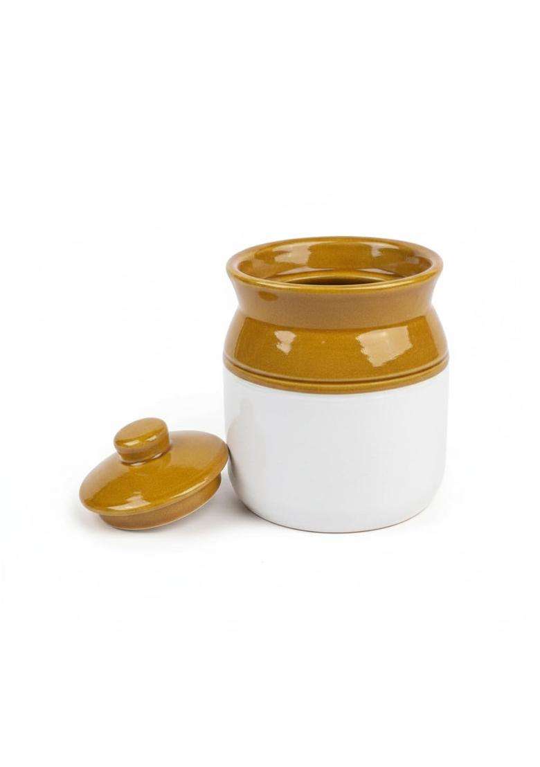 Kraftlik Handicrafts Ceramic Pickle Jars with Lid | 500 ml | 16.9 fl oz - Indya