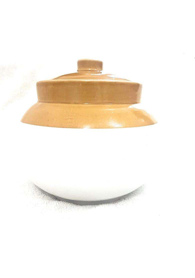 SHRIYAM CRAFTS Dining Table Pickle Jar Ceramic Jars Containers for Storage Hand Painted | 1000 ml | 33.8 fl oz - Indya