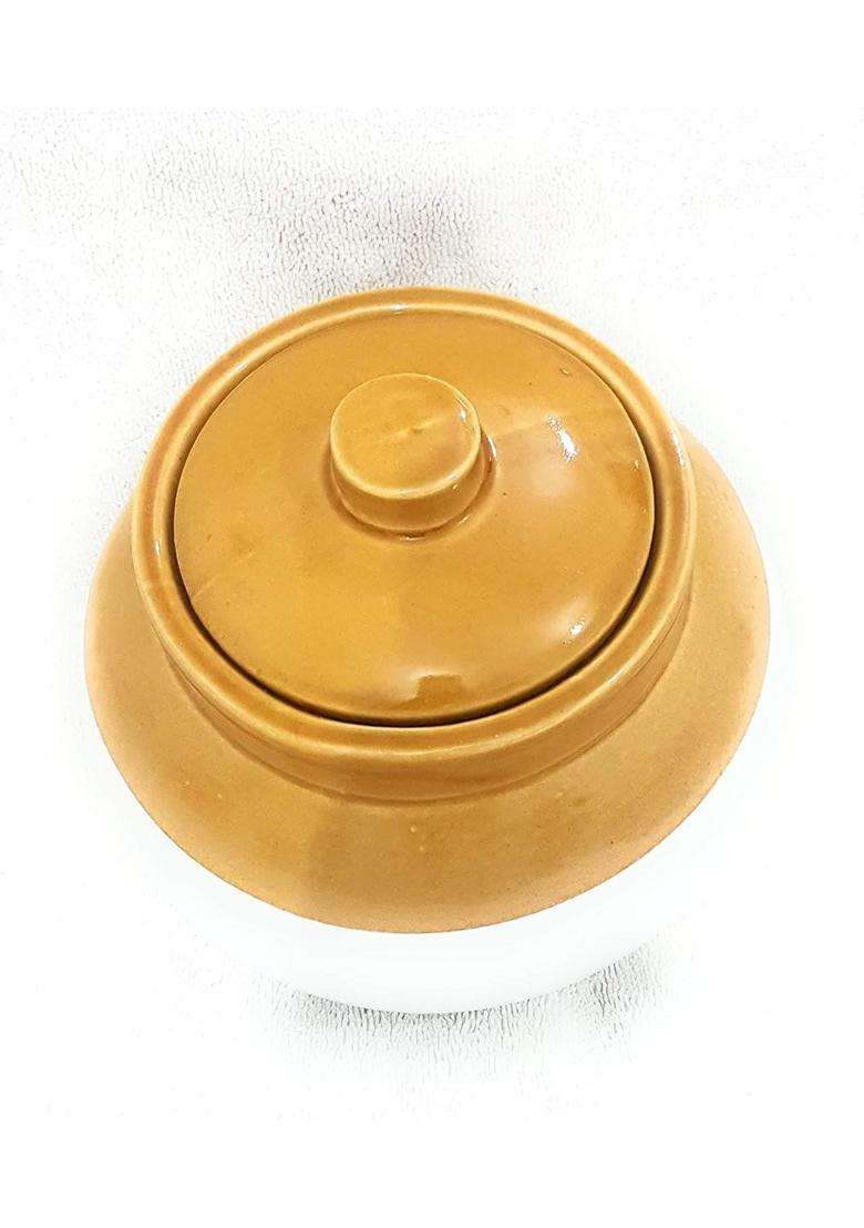 SHRIYAM CRAFTS Dining Table Pickle Jar Ceramic Jars Containers for Storage Hand Painted | 1000 ml | 33.8 fl oz - Indya