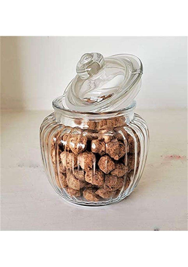 Pure Source India Matka Clay Water Pot Type Glass Pickle Jar | 500 ml | 16.9 fl oz - Indya