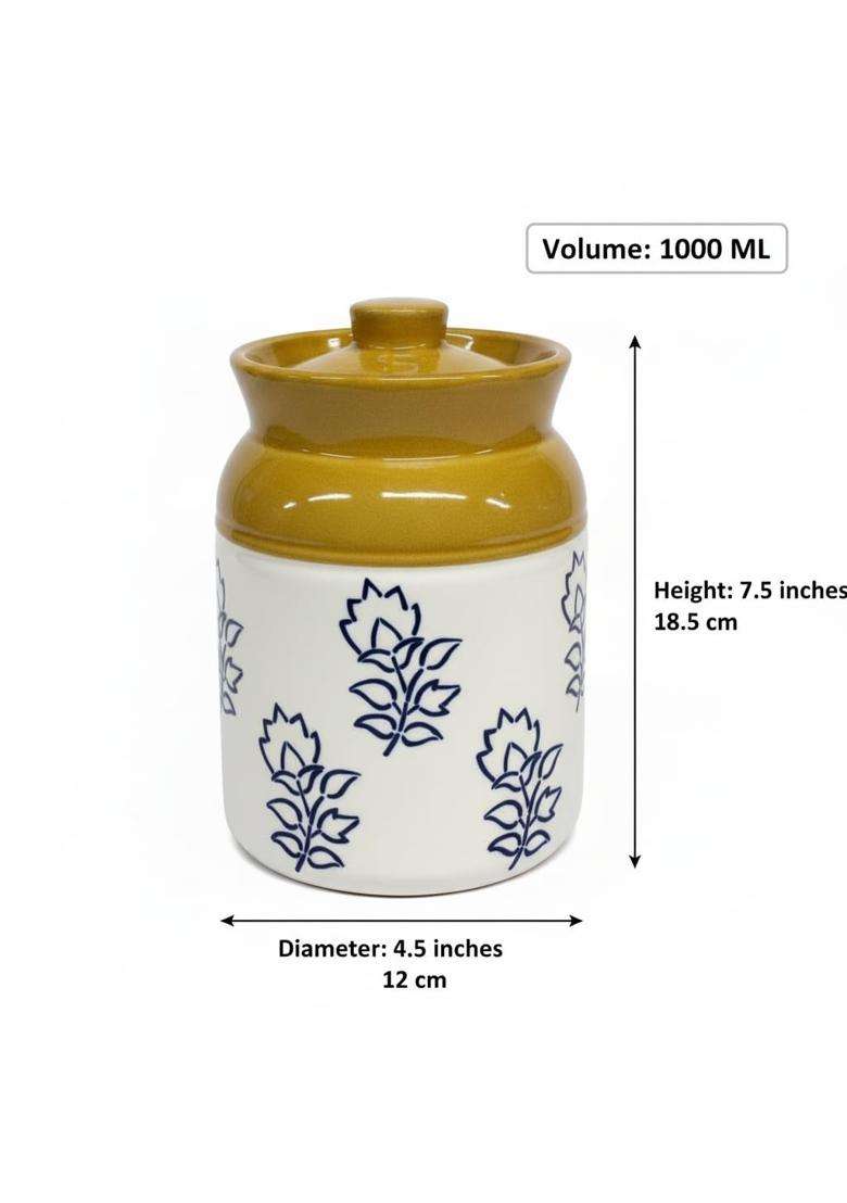 Kraftlik Handicrafts Pickle Jar Set of Each | 1000 ml | 33.8 fl oz | 2-Piece Set | Handcrafted - Indya
