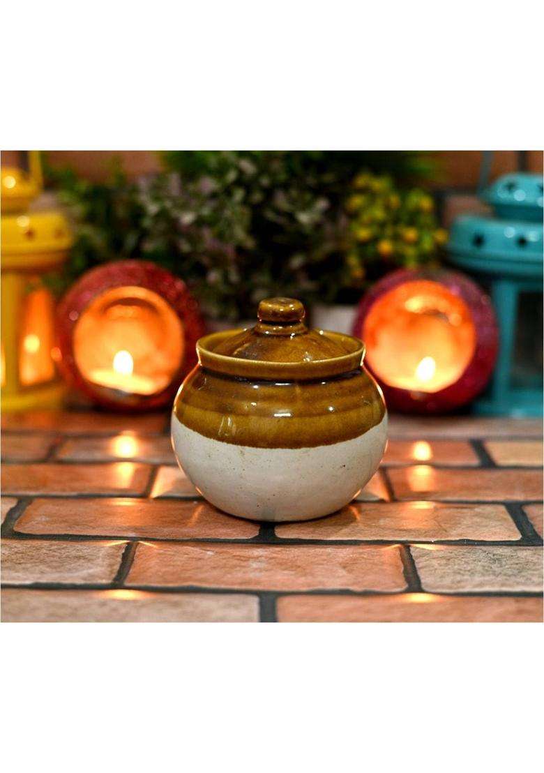Jetwals Ceramic Pickle Jar Container Jars | 300 ml | 10.1 fl oz | Pack of 2 - Indya