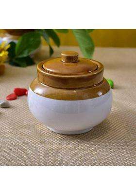 Jetwals Old Fashioned Handmade Ceramic Pickle Jar Set with Lid | 300 ml | 10.1 fl oz