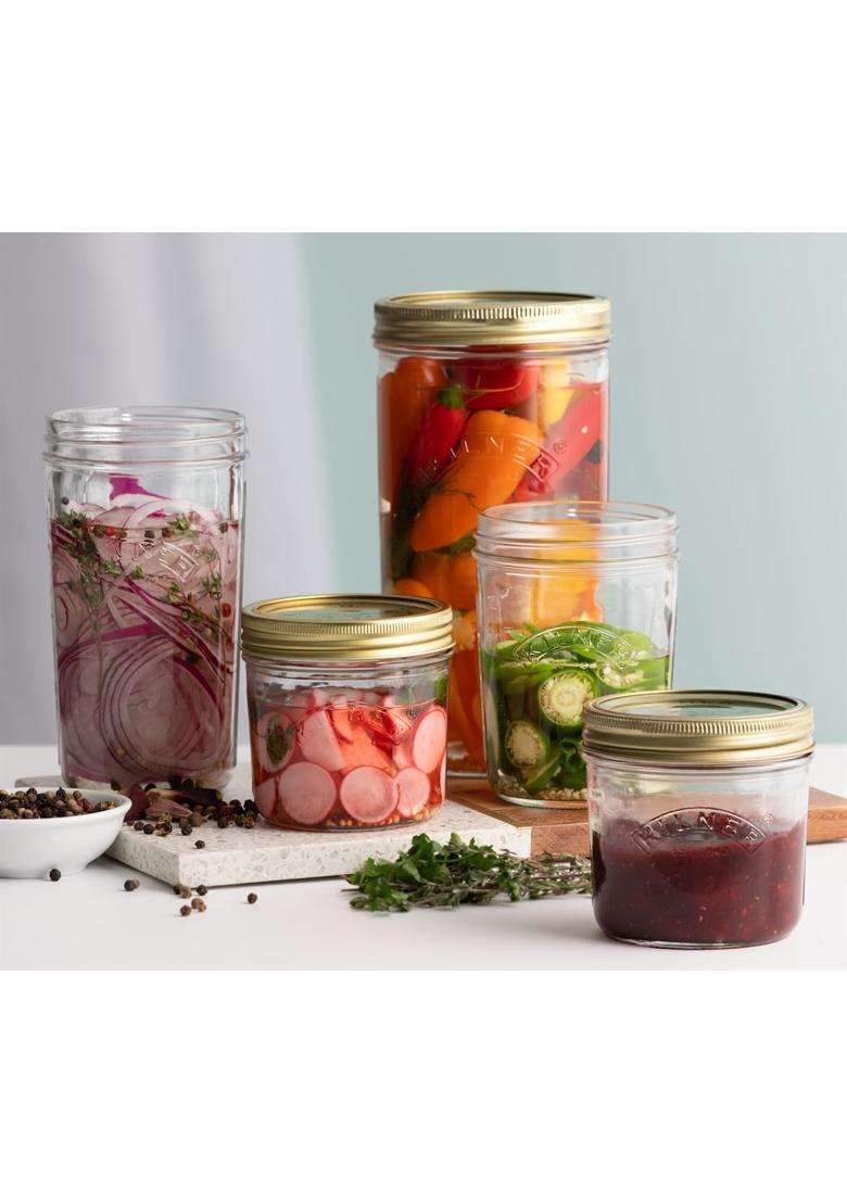 Kilner Premium Wide Mouth Airtight Glass Preserve Jar for Jams | 350 ml | 11.8 fl oz | BPA Free - Indya