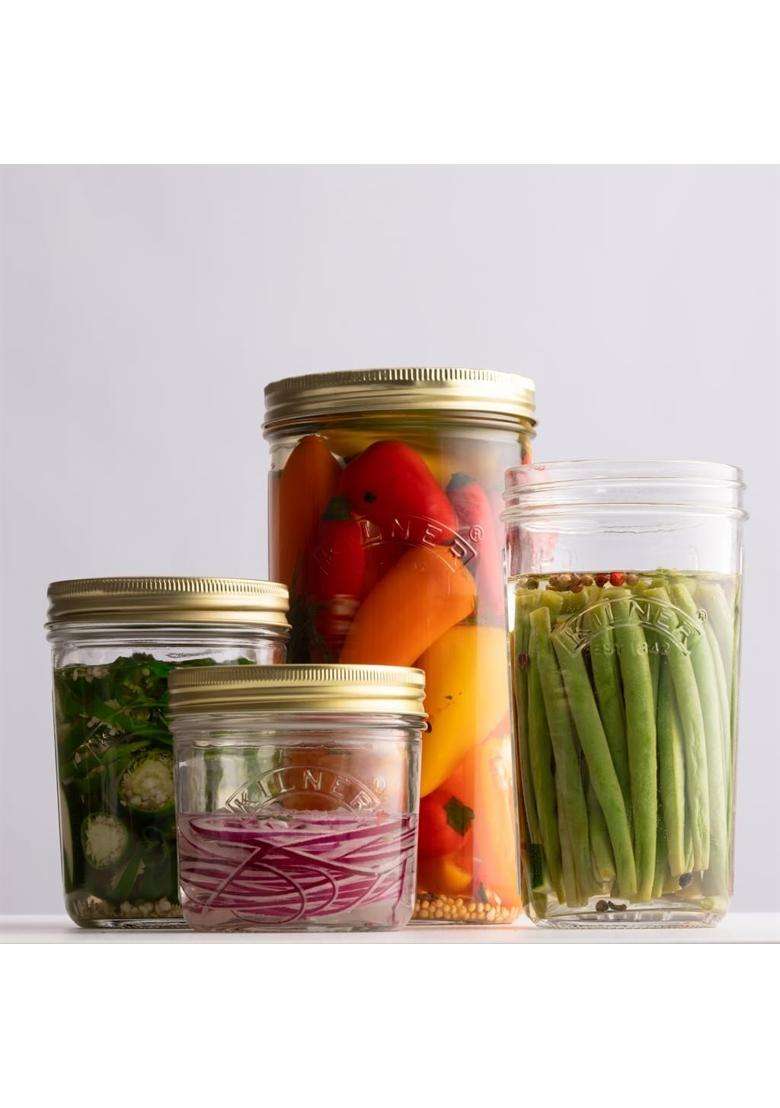Kilner Premium Wide Mouth Airtight Glass Preserve Jar for Jams | 350 ml | 11.8 fl oz | BPA Free - Indya