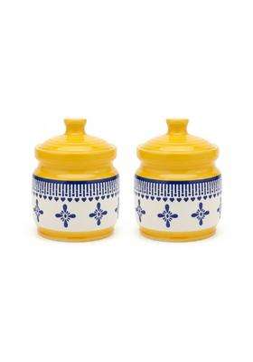 Kraftlik Handicrafts Ceramic Pickle Jar | 1000 ml | 33.8 fl oz | 2-Piece Set | Handcrafted | Food Safe