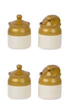 HC THE CRAFTS Ceramic Pickle Jar Set with Lid | 300 ml | 10.1 fl oz | Pack of 4