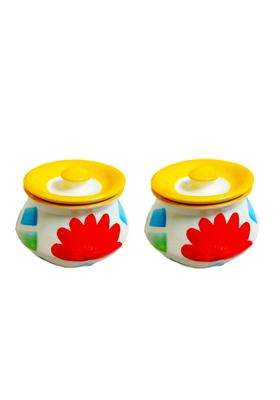 Jetwals Ceramic Pickle Jars Achar Handi Cooking Pot Jars Achar Handi | 300 ml | 10.1 fl oz | Pack of 2