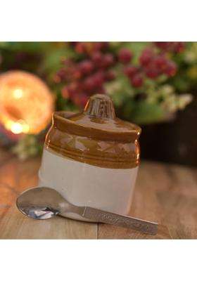 HC THE CRAFTS Ceramic Handmade Pickle Jar Set with Lid | 250 ml | 8.5 fl oz