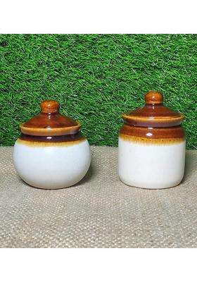 HC THE CRAFTS Ceramic Small Size Pickle Jar with Lota Water Pot Shape | 250 ml | 8.5 fl oz