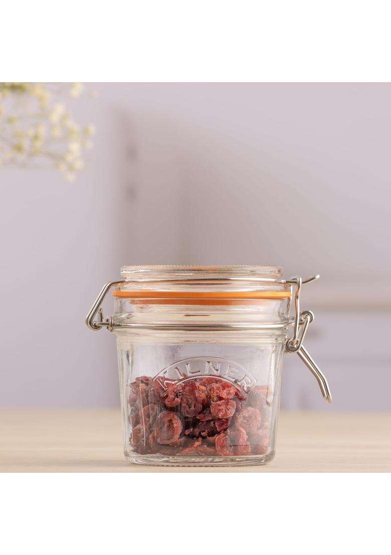 Kilner Premium Round Airtight Glass Jar with Clip Top Lid for Pickles | 350 ml | 11.8 fl oz - Indya