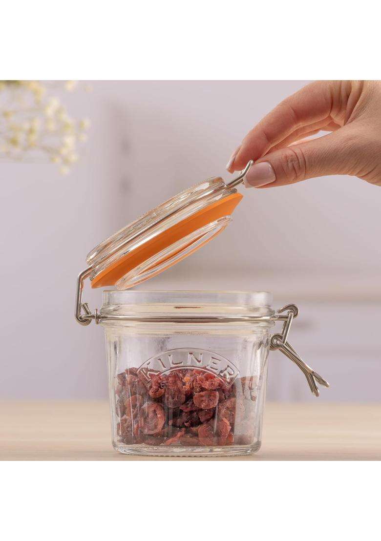 Kilner Premium Round Airtight Glass Jar with Clip Top Lid for Pickles | 350 ml | 11.8 fl oz - Indya