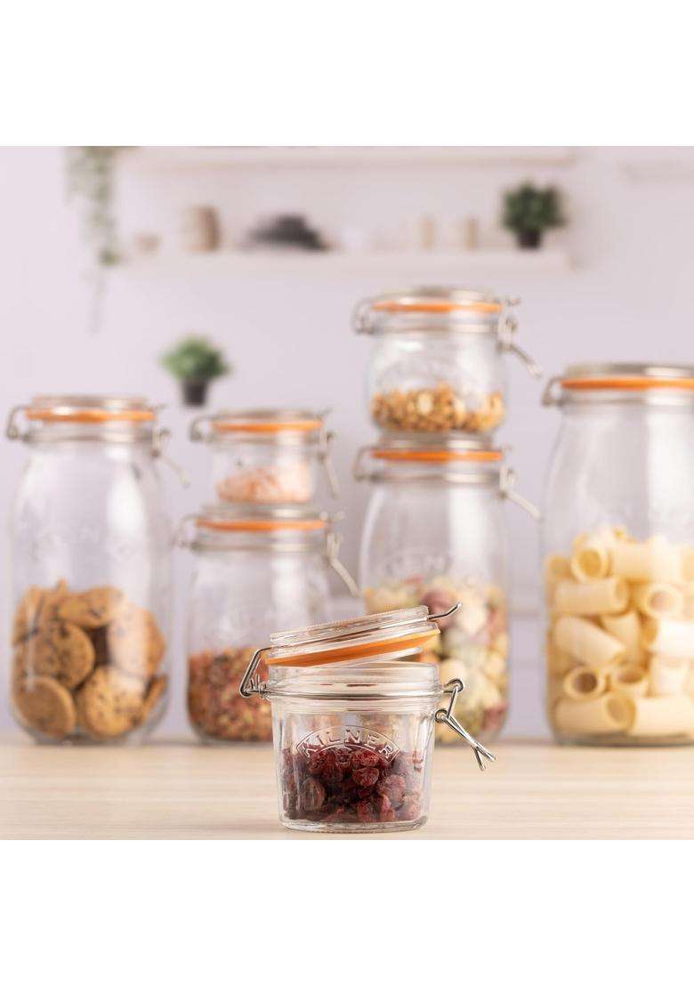 Kilner Premium Round Airtight Glass Jar with Clip Top Lid for Pickles | 350 ml | 11.8 fl oz - Indya