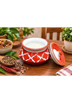 HC THE CRAFTS Ceramic Handi Cooking Pot Pickle Jar Set with Lid | 300 ml | 10.1 fl oz