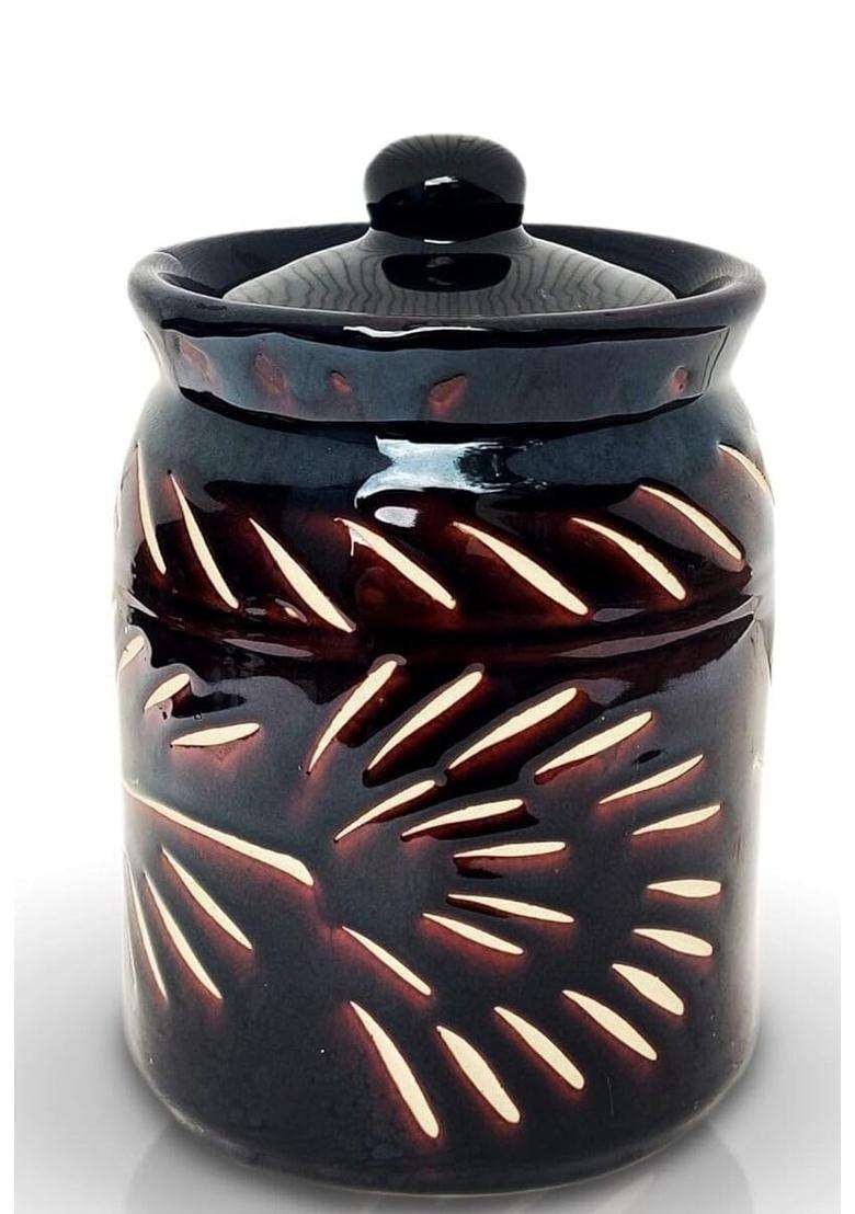 HC THE CRAFTS Ceramic Pickle Jar Set with Lid | 2000 ml | 67.6 fl oz - Indya