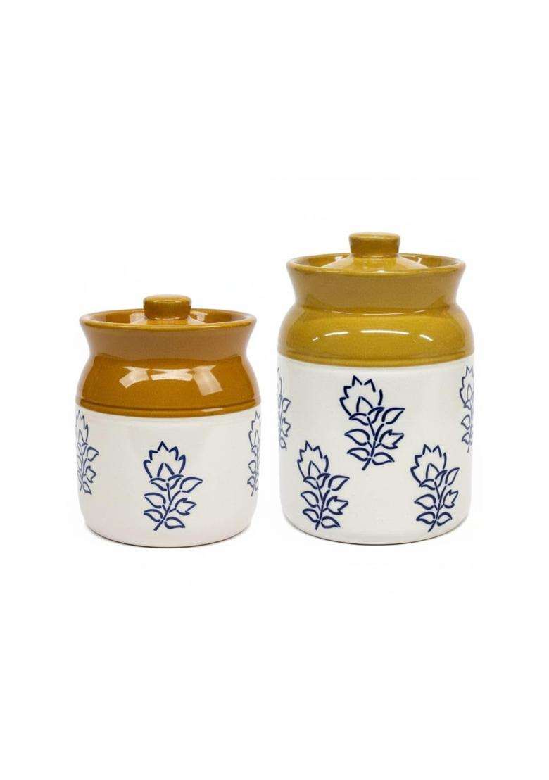 Kraftlik Handicrafts Pickle Jar Set | 1000 ml | 33.8 fl oz | 2-Piece Set - Indya
