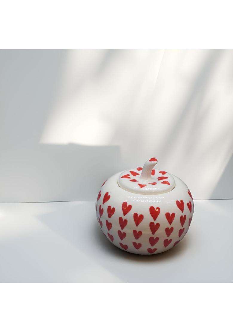 Kraftlik Handicrafts Apple Shape Ceramic Pickle Jars | Handcrafted - Indya
